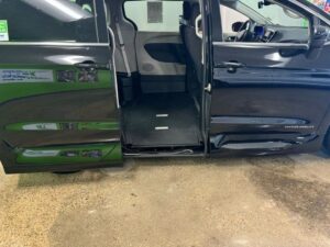 Black Chrysler Voyager with Vantage Mobility Side Entry Automatic In Floor conversion