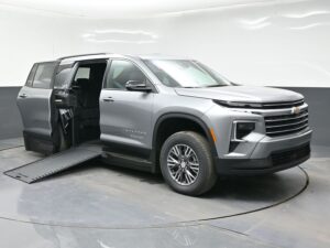 Grey Chevrolet Traverse with BraunAbility Side Entry Automatic In Floor conversion