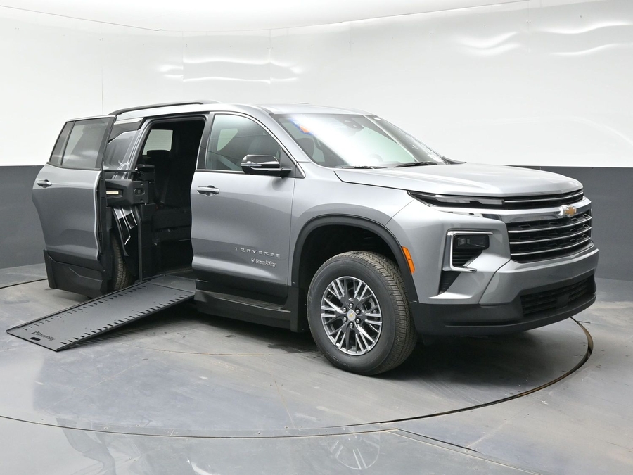 Grey Chevrolet Traverse with BraunAbility Side Entry Automatic In Floor conversion