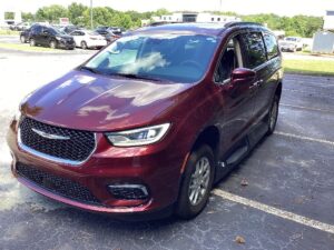 Red Chrysler Pacifica with Vantage Mobility Side Entry Automatic Fold Out conversion
