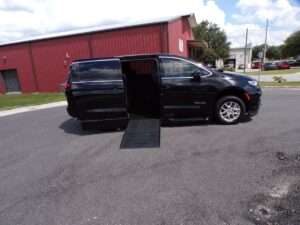 Black Chrysler Pacifica with BraunAbility Side Entry Automatic Fold Out conversion