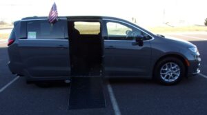 Grey Chrysler Pacifica with Driverge Side Entry Automatic Fold Out conversion