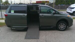 Green Toyota Sienna with Vantage Mobility Side Entry Automatic In Floor conversion
