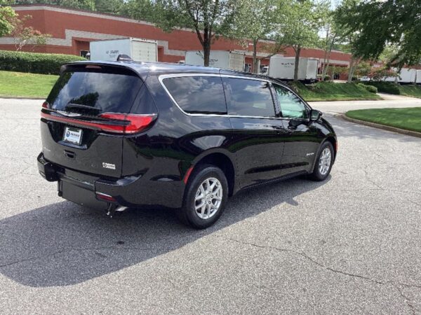 Black Chrysler Pacifica with Driverge Rear Entry Manual Fold Out conversion