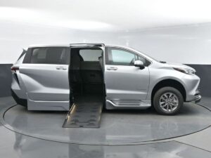 Silver Toyota Sienna with BraunAbility Side Entry Automatic Fold Out conversion