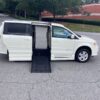 White Dodge Grand Caravan with BraunAbility Side Entry Automatic Fold Out conversion
