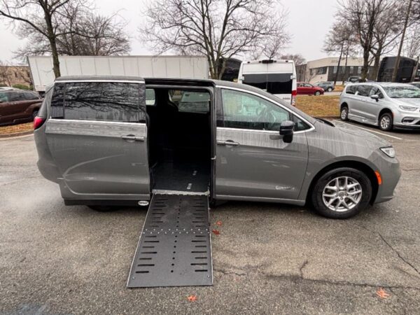 Grey Chrysler Pacifica with Driverge Side Entry Automatic Fold Out conversion