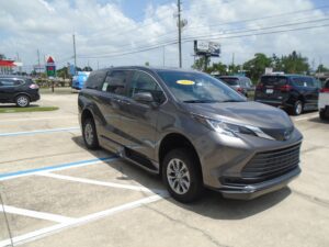 Grey Toyota Sienna with BraunAbility Side Entry Automatic Fold Out conversion