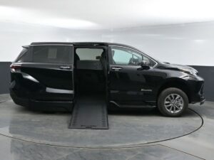 Black Toyota Sienna with BraunAbility Side Entry Automatic In Floor conversion