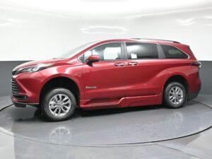 Red Toyota Sienna with BraunAbility Side Entry Automatic Fold Out conversion