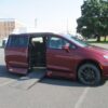 Red Chrysler Pacifica with Vantage Mobility Side Entry Automatic In Floor conversion