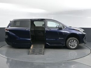 Blue Toyota Sienna with BraunAbility Side Entry Automatic Fold Out conversion