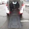 White Chrysler Voyager with BraunAbility Rear Entry Manual Fold Out conversion