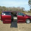 Red Chrysler Voyager with BraunAbility Side Entry Automatic Fold Out conversion