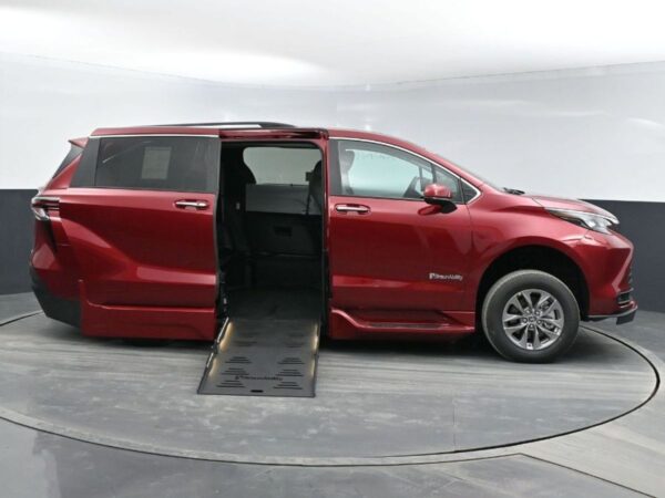 Red Toyota Sienna with BraunAbility Side Entry Automatic Fold Out conversion