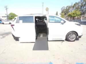 White Toyota Sienna with Vantage Mobility Side Entry Automatic In Floor conversion