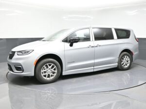 Silver Chrysler Pacifica with BraunAbility Side Entry Automatic Fold Out conversion