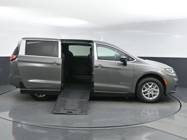 Grey Chrysler Pacifica with BraunAbility Side Entry Manual Fold Out conversion