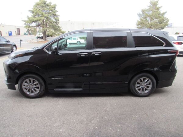 Black Toyota Sienna with Vantage Mobility Side Entry Automatic In Floor conversion