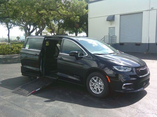 Black Chrysler Pacifica with Driverge Side Entry Automatic Fold Out conversion