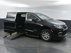 Black Chrysler Pacifica with BraunAbility Side Entry Automatic Fold Out conversion