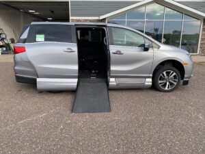 Silver Honda Odyssey with Vantage Mobility Side Entry Automatic In Floor conversion