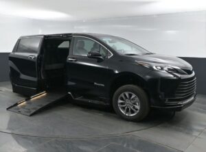 Black Toyota Sienna with BraunAbility Side Entry Automatic Fold Out conversion