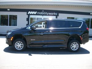Black Chrysler Pacifica with Driverge Side Entry Automatic Fold Out conversion