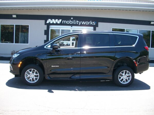Black Chrysler Pacifica with Driverge Side Entry Automatic Fold Out conversion