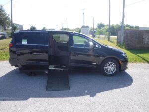 Black Chrysler Pacifica with Driverge Side Entry Automatic Fold Out conversion