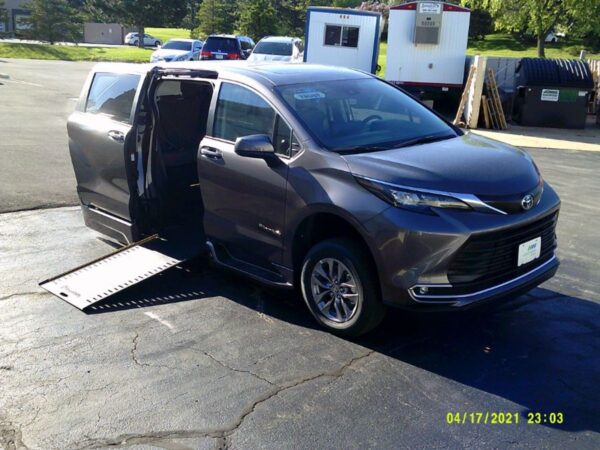 Grey Toyota Sienna with BraunAbility Side Entry Automatic In Floor conversion