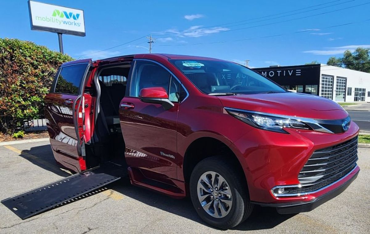 Red Toyota Sienna with BraunAbility Side Entry Automatic In Floor conversion