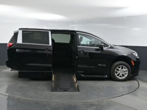 Black Chrysler Pacifica with BraunAbility Side Entry Automatic Fold Out conversion