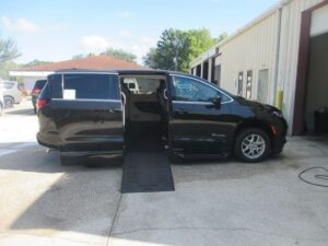 Black Chrysler Pacifica with BraunAbility Side Entry Automatic Fold Out conversion
