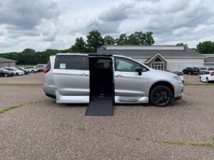 Silver Chrysler Pacifica with Vantage Mobility Side Entry Automatic In Floor conversion