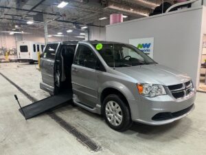 Silver Dodge Grand Caravan with Vantage Mobility Side Entry Manual In Floor conversion