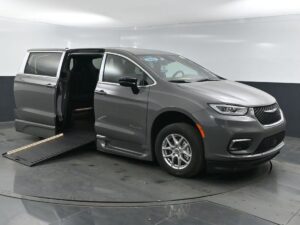 Grey Chrysler Pacifica with BraunAbility Side Entry Automatic In Floor conversion