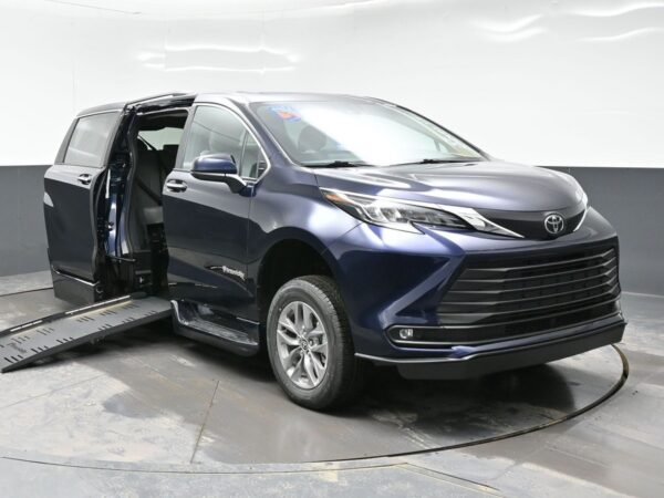 Blue Toyota Sienna with BraunAbility Side Entry Automatic Fold Out conversion