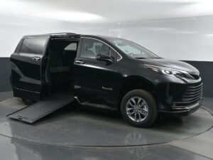 Black Toyota Sienna with BraunAbility Side Entry Automatic In Floor conversion