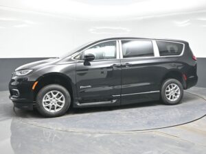 Black Chrysler Pacifica with BraunAbility Side Entry Automatic In Floor conversion