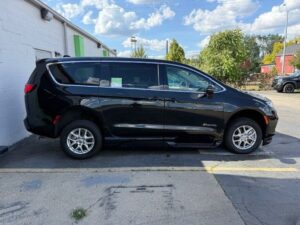 Black Chrysler Pacifica with BraunAbility Side Entry Automatic Fold Out conversion