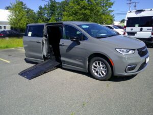 Grey Chrysler Pacifica with BraunAbility Side Entry Automatic Fold Out conversion