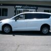 White Chrysler Voyager with BraunAbility Rear Entry Manual Fold Out conversion