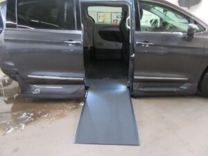 Grey Chrysler Pacifica with Vantage Mobility Side Entry Automatic In Floor conversion