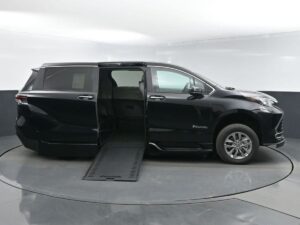 Black Toyota Sienna with BraunAbility Side Entry Automatic In Floor conversion