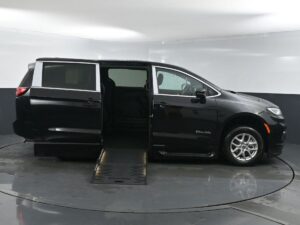 Black Chrysler Pacifica with BraunAbility Side Entry Automatic Fold Out conversion