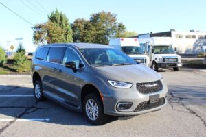 Grey Chrysler Pacifica with Driverge Side Entry Automatic Fold Out conversion