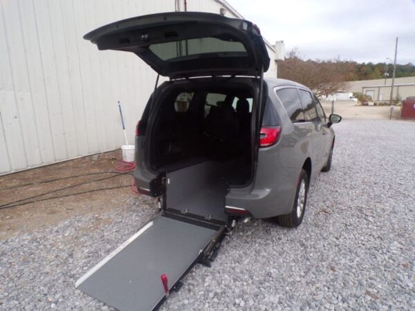 Grey Chrysler Pacifica with Driverge Rear Entry Manual Fold Out conversion