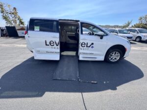 White Chrysler Voyager with Vantage Mobility Side Entry Automatic In Floor conversion