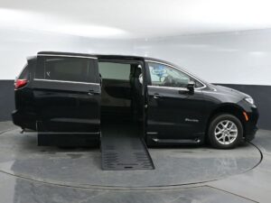 Black Chrysler Pacifica with BraunAbility Side Entry Automatic Fold Out conversion